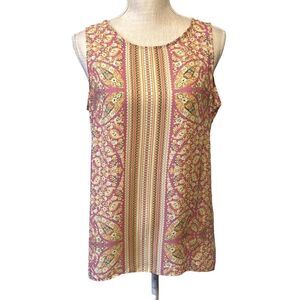 Rose & Olive Paisley sleeveless Top Medium
